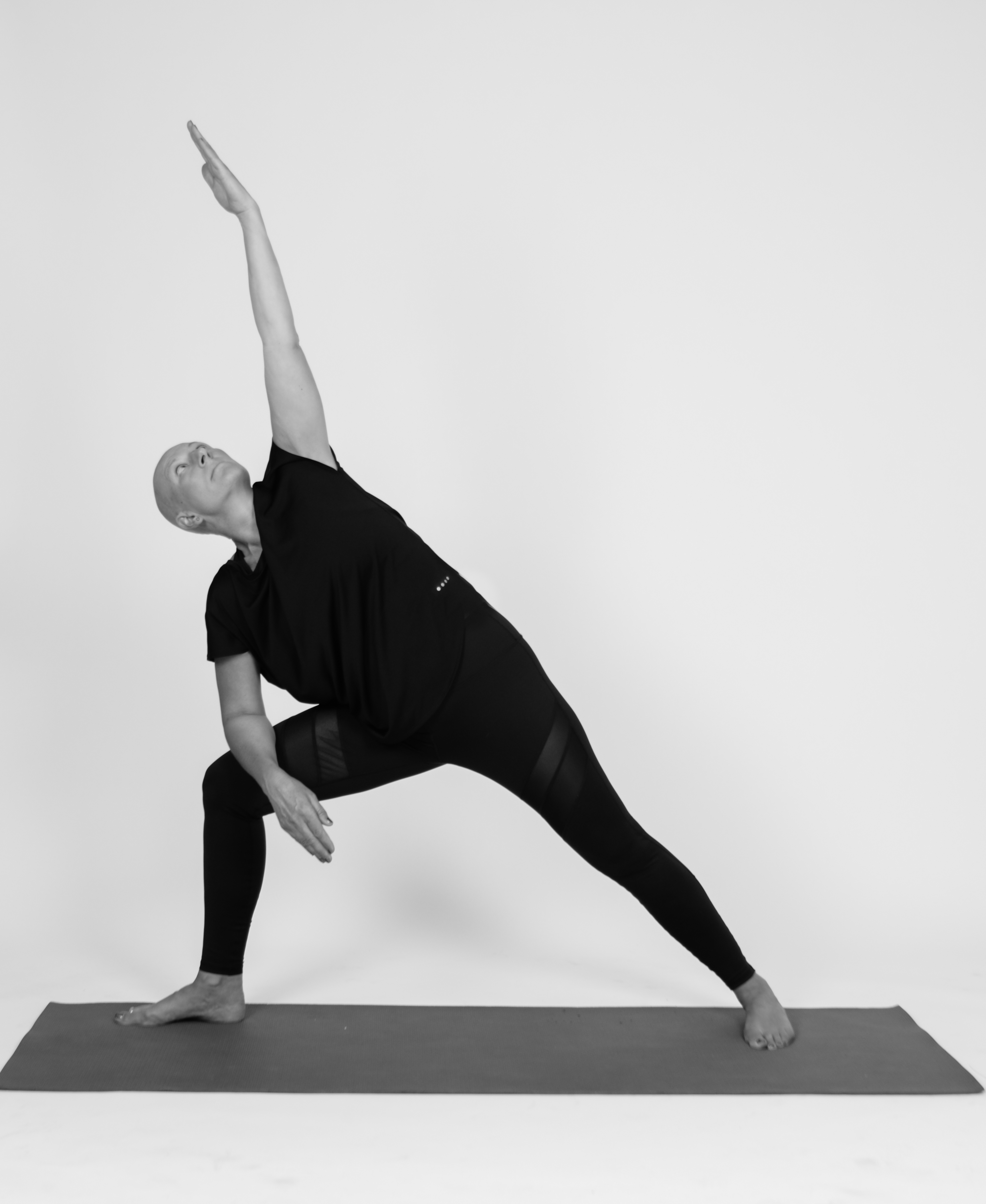 woman doing yoga stretch pose