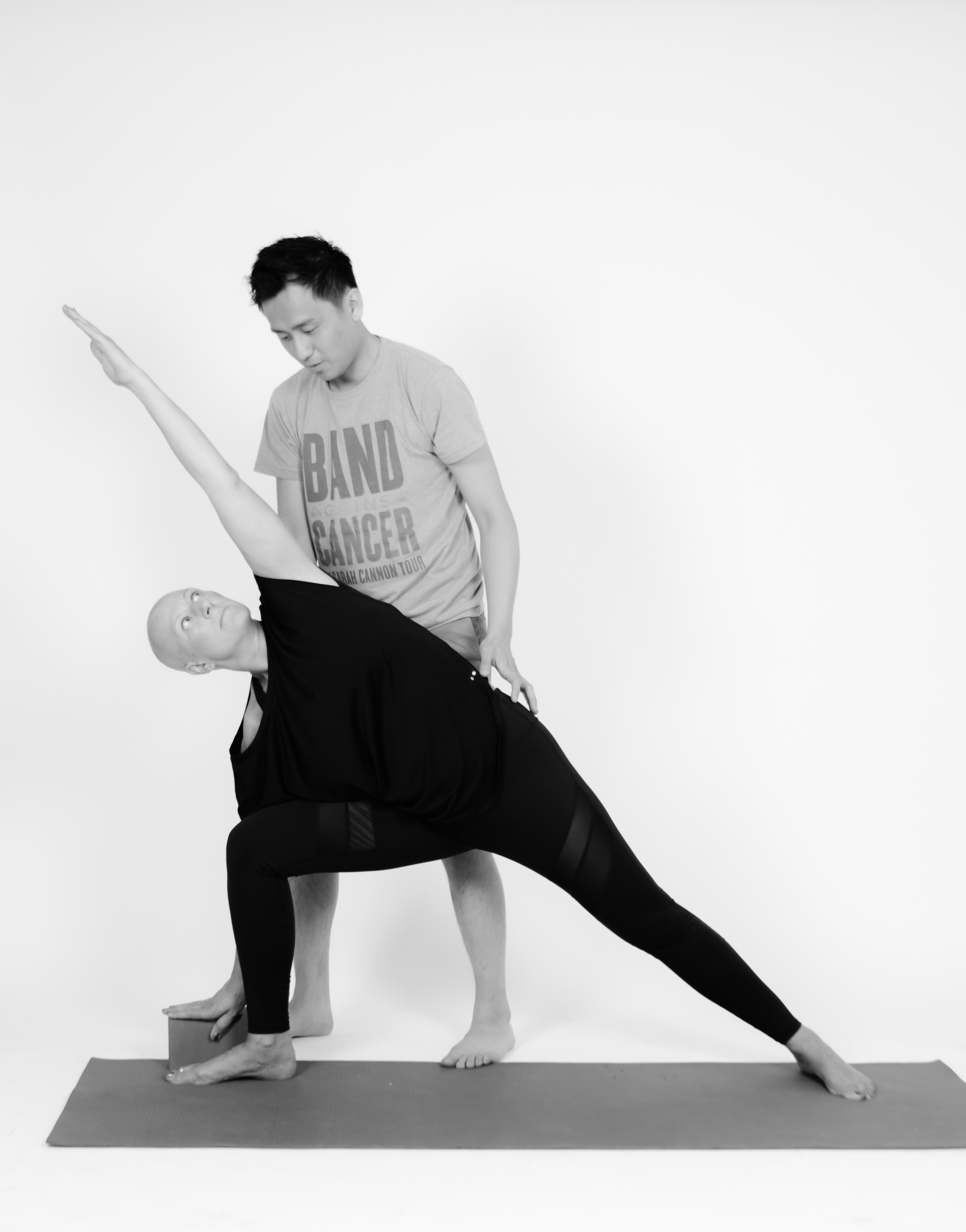 dr yoga adjust cancer patient for yoga pose